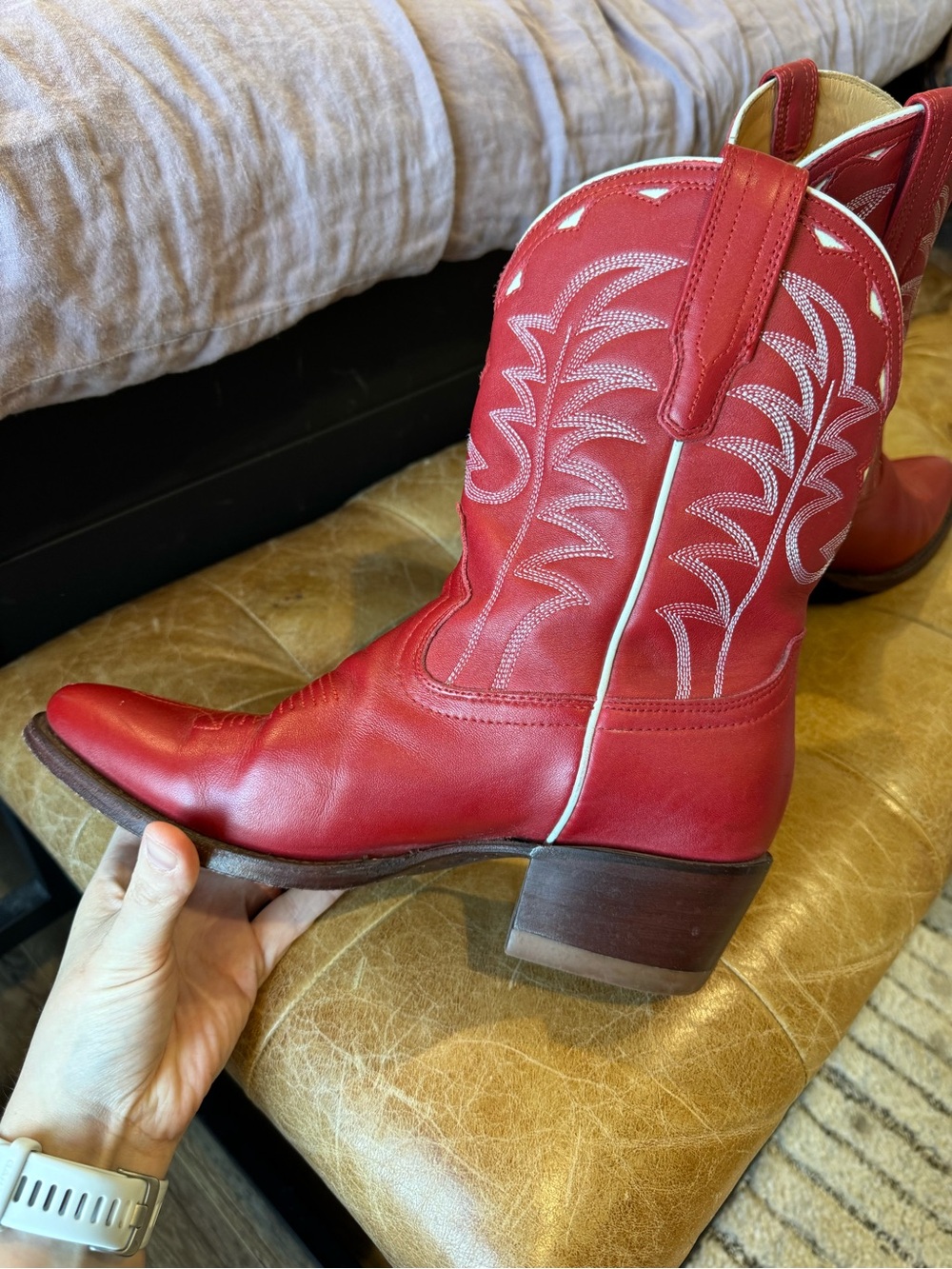 Tecovas Red Western Cowboy Boots - Picture 7 of 12